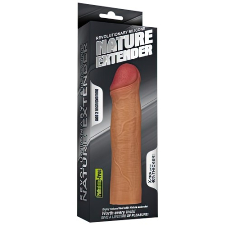 Удлиняющая насадка на пенис Revolutionary Silicone Nature Extender телесная + 5,5 см