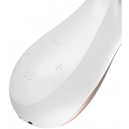 Смарт-вибратор с клиторальным стимулятором белый Double Flex Satisfyer