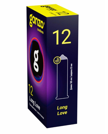 GANZO Long Love 12шт. Презервативы с анестетиком