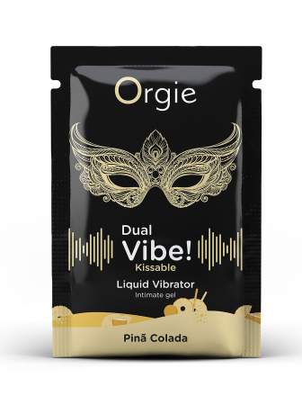 Съедобный жидкий вибратор со вкусом "Пина Колада" Orgie DUAL VIBE! KISSABLE 1 мл