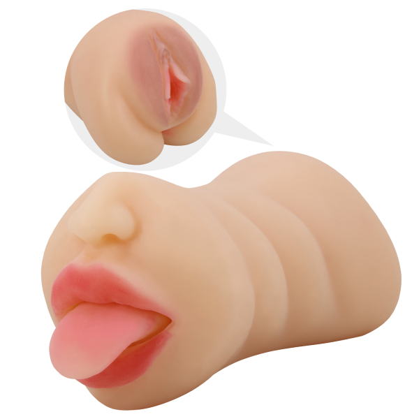 Реалистичный двусторонний мастурбатор вагина и ротик Crazy Bull Zoey 