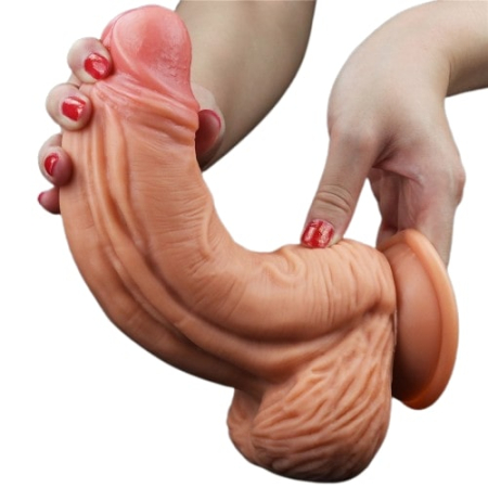 Широкий фаллос-гигант с рельефным стволом Lovetoy Nature Cock King Sized 25 см