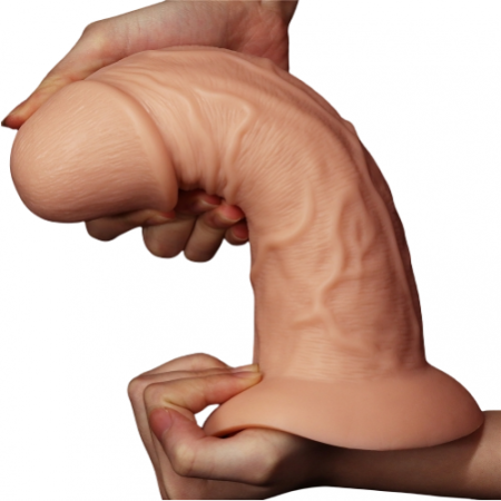 Большой изогнутый фаллос на присоске Lovetoy Realistic Curved Dildo 24 см