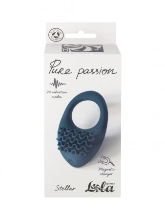 Перезаряжаемое виброкольцо зеленое Pure Passion Stellar