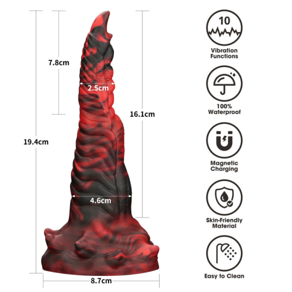 Вибратор в форме лапы с двумя когтями - Double-Claw Vibrating Silicone Dildo Savage Charm 10 режимов вибрации