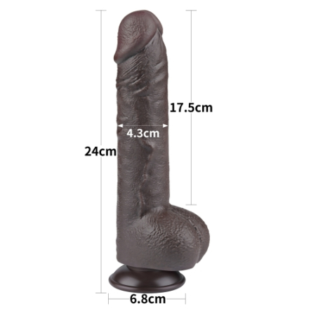Реалистичный фаллоимитатор на присоске Sliding Skin Dual Layer Dong 24 см