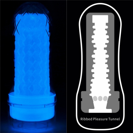 Мастурбатор светящийся в темноте ребристый прозрачный LoveToy Lumino Play Ribbed