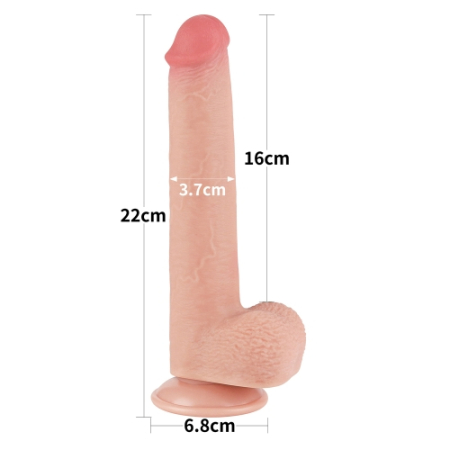 Реалистичный фаллоимитатор на присоске Sliding Skin Dual Layer Dong 22 см