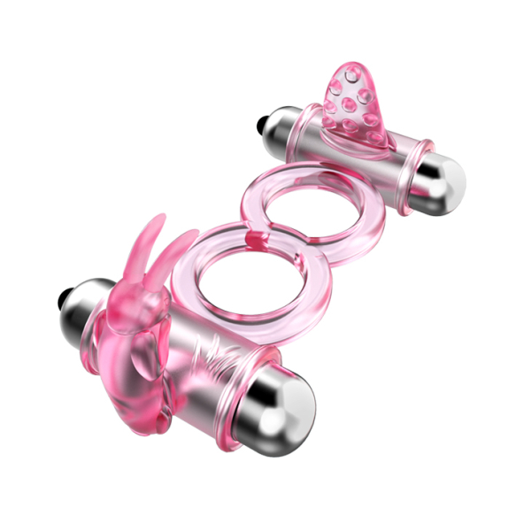 Двойное эрекционное кольцо Baile Bunny Snuggles Cock Clit Ring