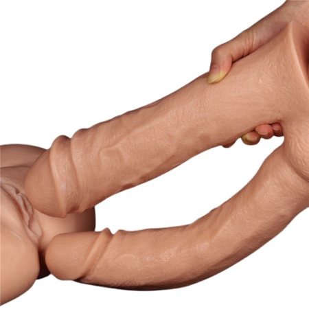 Огромный двойной фаллос на присоске Lovetoy Realistic Mega Double Dildo 33 см