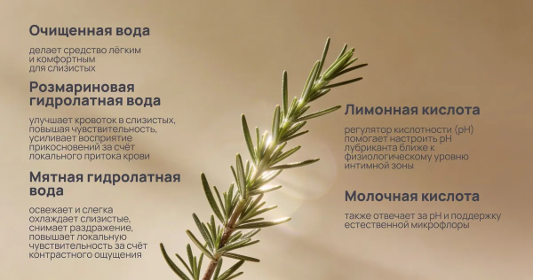 Натуральный лубрикант на водной основе Pleasure Lab Organic Rosemary 185 мл