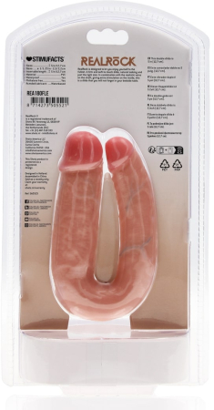 Двусторонний фаллоимитатор RealRock U Shape Realistic Double Dildo 12,7 см