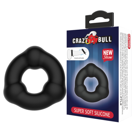 Эрекционное кольцо черное Crazy Bull Super Soft Triangle