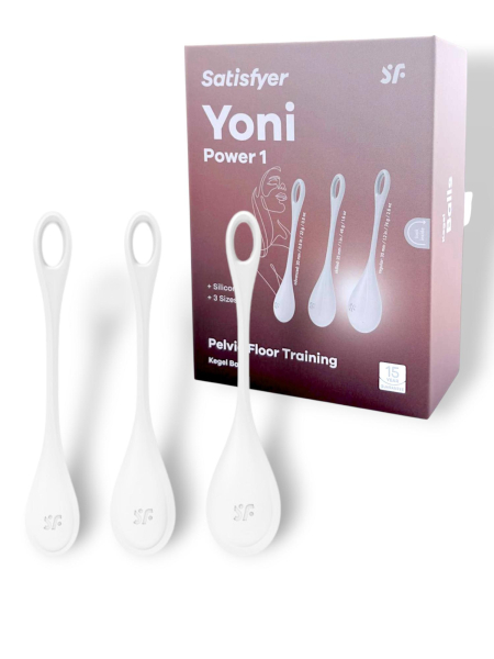 Вагинальные шарики белые Yoni Power 1 Kegel Balls Satisfyer  (3 шт)