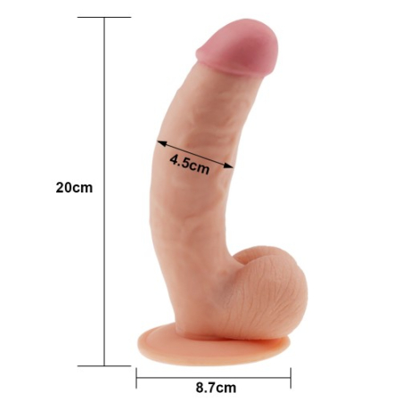 Изогнутый реалистичный фаллос на присоске The Ultra Soft Dude 20 см