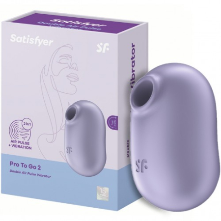 Вакуумно-волновой стимулятор с вибрацией фиолетовый Pro To Go 2 Satisfyer