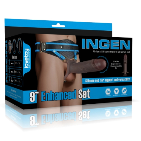 Реалистичный страпон с полым фаллоимитатором Ingen 21 см XS-M