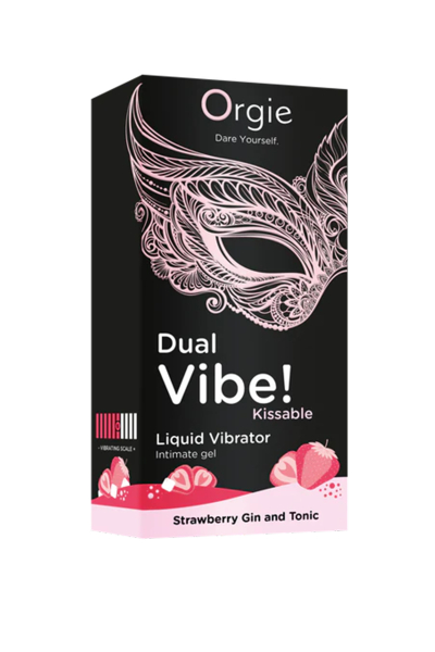 Съедобный жидкий вибратор со вкусом клубники и джин-тоника DUAL VIBE! KISSABLE 15 мл