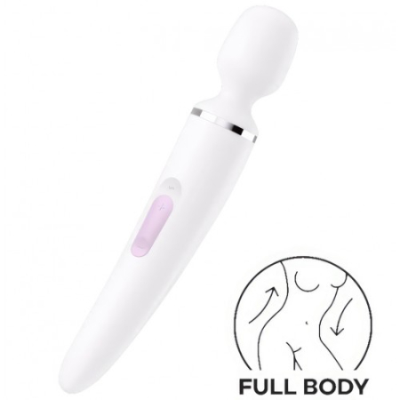 Вибромассажер перезаряжаемый белый Wand-er Women Satisfyer 