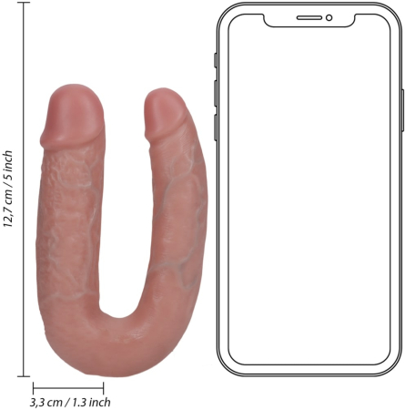 Двусторонний фаллоимитатор RealRock U Shape Realistic Double Dildo 12,7 см