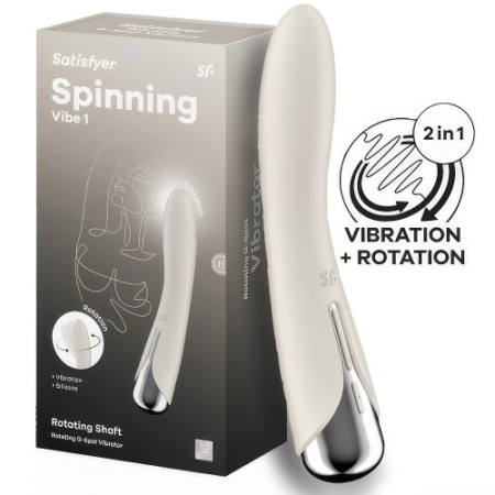 Вибратор для точки G с ротацией бежевый Spinning Vibe 1 Satisfyer 