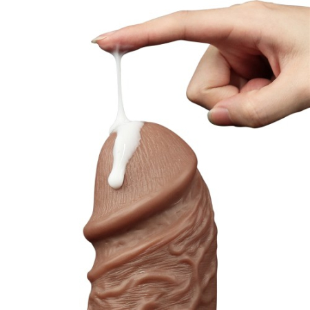 Большой вибратор-мулат на присоске Lovetoy Realistic Chubby Vibrating Dildo 27 см