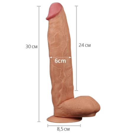 Фаллоимитатор реалистичный с присоской Legendary king-sized Realistic Dildo 30 см