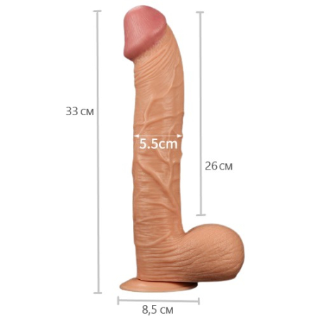 Фаллоимитатор реалистичный с присоской Legendary king-sized Realistic Dildo 33 см