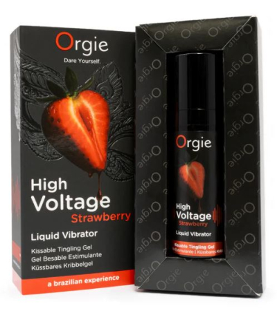 Жидкий вибратор со вкусом клубники Orgie HIGH VOLTAGE 