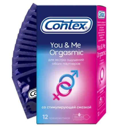 Презервативы Contex You&Me Orgasmic с точками и ребрами (12 шт)