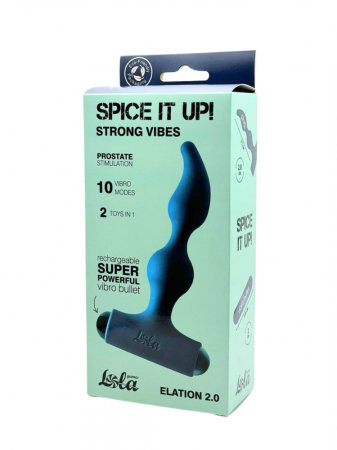 Анальная пробка с перезаряжаемой вибропулей зеленая SPICE IT UP ELATION 2.0