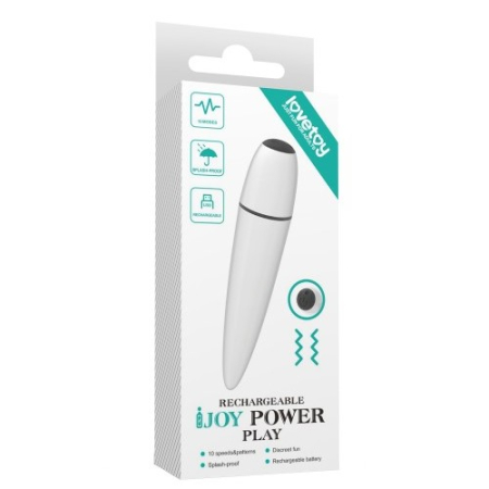 Белый мини-вибратор Ijoy Rechargeable Power Play