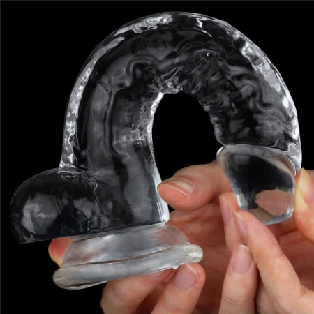 Прозрачный фаллос с мошонкой Lovetoy Flawless Clear Dildo 19 см