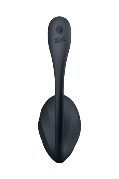Вагинально-клиторальный смарт-стимулятор для ношения черный Ribbed Petal Satisfyer 