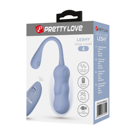 Виброяйцо необычной формы Pretty Love Leshy голубое