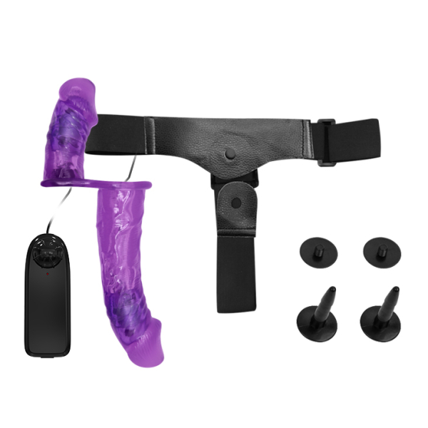 Страпон с вибрацией и вагинальной втулкой Baile Ultra Passionate Harness Violet
