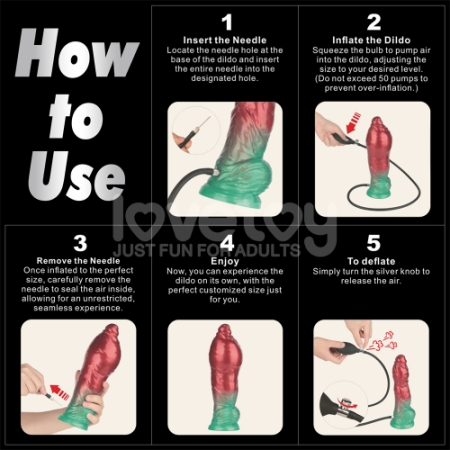 Надувной фаллоимитатор на присоске AERОSX Inflatable Dildo 25 см