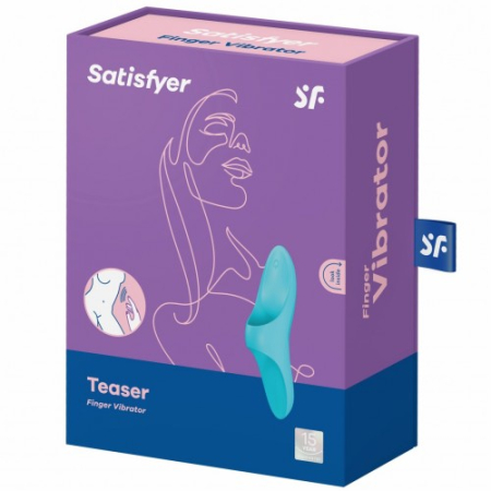 Клиторальный вибромассажер на палец голубой Teaser Satisfyer