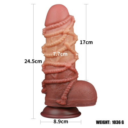 Реалистичный фаллоимитатор с необычным дизайном Cock with Rope 25 см