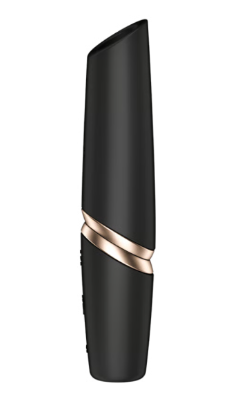 Бесконтактный вакуумный стимулятор клитора золотисто-черный Perfect Kiss Satisfyer 