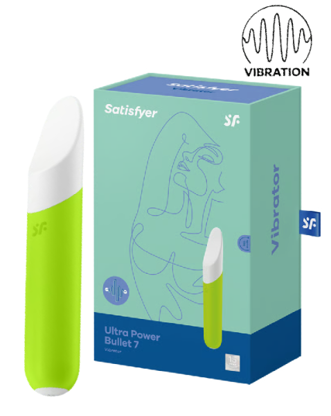 Перезаряжаемый мини-вибратор зелёный Ultra Power Bullet 7 Satisfyer 