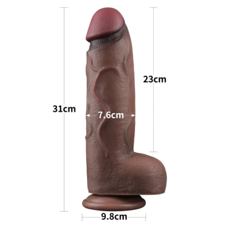 Реалистичный фаллоимитатор на присоске Dual Layered Silicone Cock 31 см.