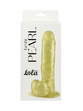 Перламутровый золотистый фаллоимитатор на присоске Keshi Pearl