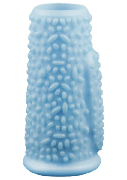 Рельефная вибронасадка на пенис Vibrating Drip Knights Ring Blue