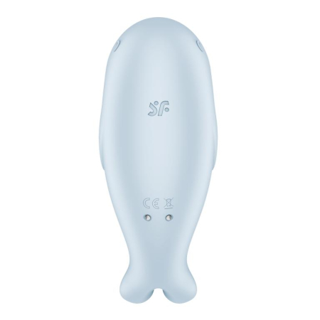 Вакуумно-волновой стимулятор клитора с вибрацией голубой Seal You Soon Satisfyer 