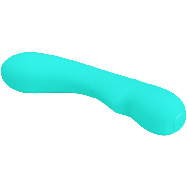 Перезаряжаемый изогнутый вибратор для точки G Pretty Love Matt Super Soft Silicone бирюзовый