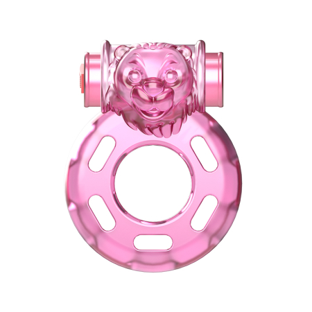 Эрекционное кольцо с вибрацией Baile Pink Bear-Head Vibrating Ring