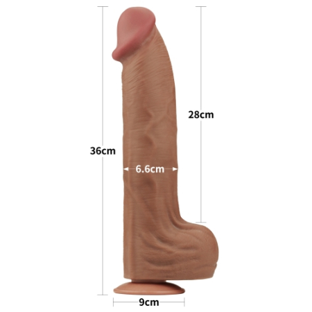 Реалистичный фаллоимитатор на присоске Sliding Skin Dual Layer Dong 36 см