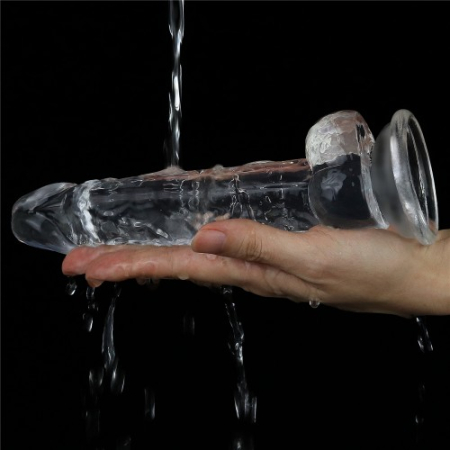 Прозрачный фаллос с мошонкой Lovetoy Flawless Clear Dildo 19 см