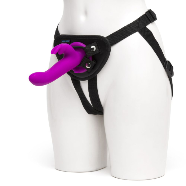 Страпон с вибрацией перезаряжаемый Happy Rabbit Strap-on Kit фиолетовый